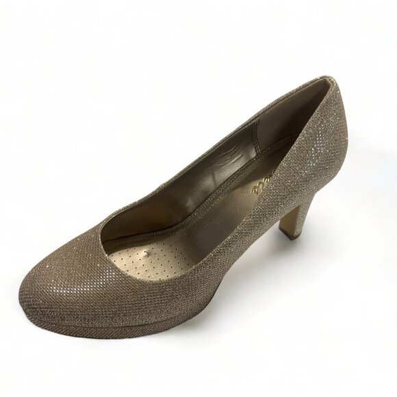 Aukis Women's Sparkly Gold High Heels - Size 9.5 - Picture 6 of 14